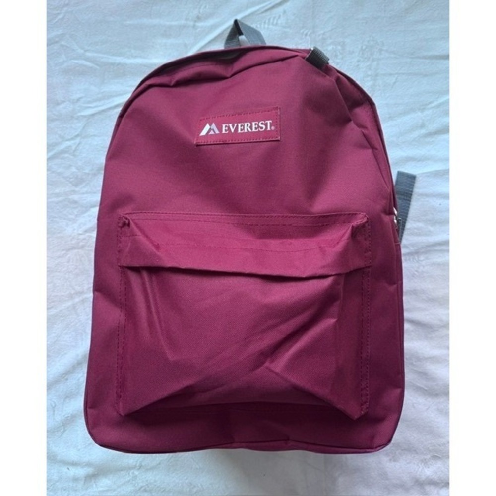 Everest Classic Backpack Burgundy Maroon School Travel Daypack Polyester Bag